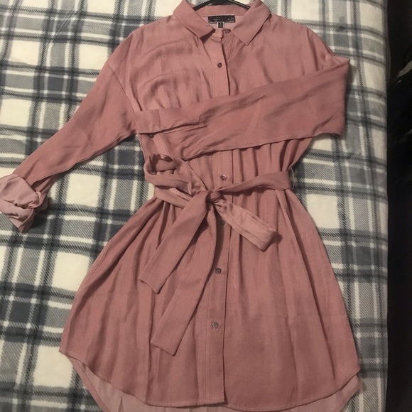 MATTER OF TIME LONG SLEEVE SHIRT DRESS (MAUVE) - Picture 8 of 11